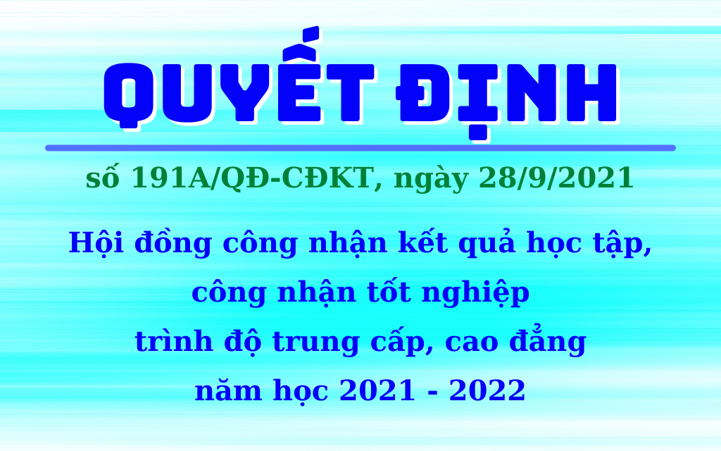 Quyết định thành lập Hội đồng công nhận kết quả học tập, công nhận tốt nghiệp